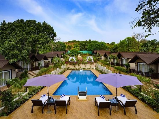 The well maintained Pool at our resort in Mandrem 