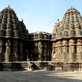 A temple featuring a Dravidian-style architecture in Tumkur