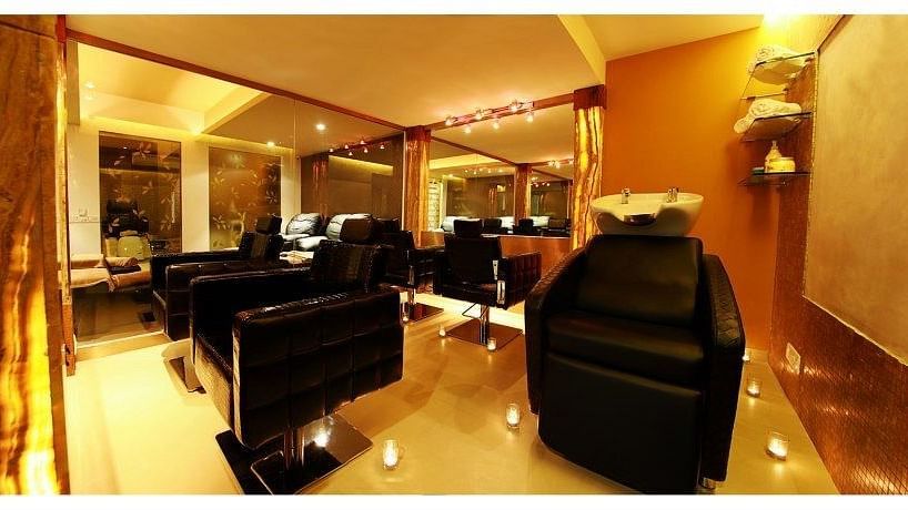 overview of the Hair Spa Room with led lights shining bright - IOSIS Spa & Wellness