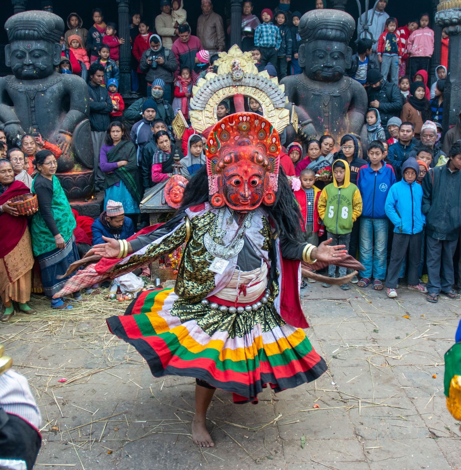 A Navadurga nachh where people have gathered to celebrate it
