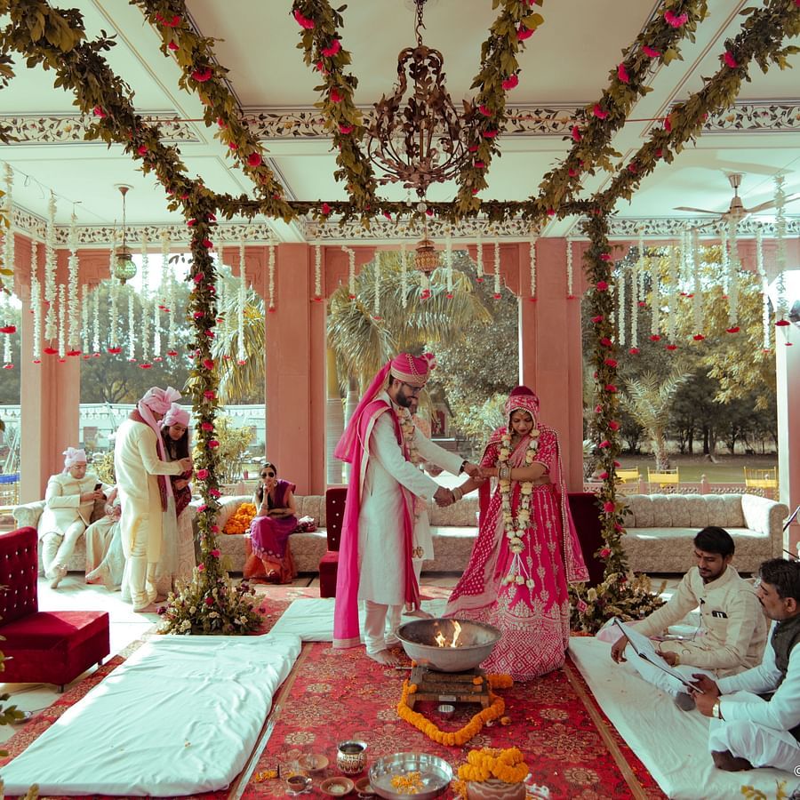 Baradari - Phera Ceremony at Baradari - Umaid Palace- Destination Wedding Resort in Jaipur