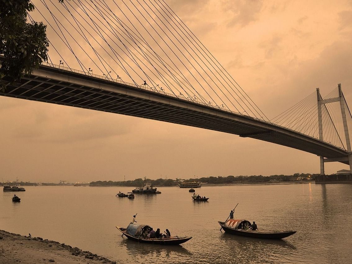 an evening view of the Ganges in kolkata