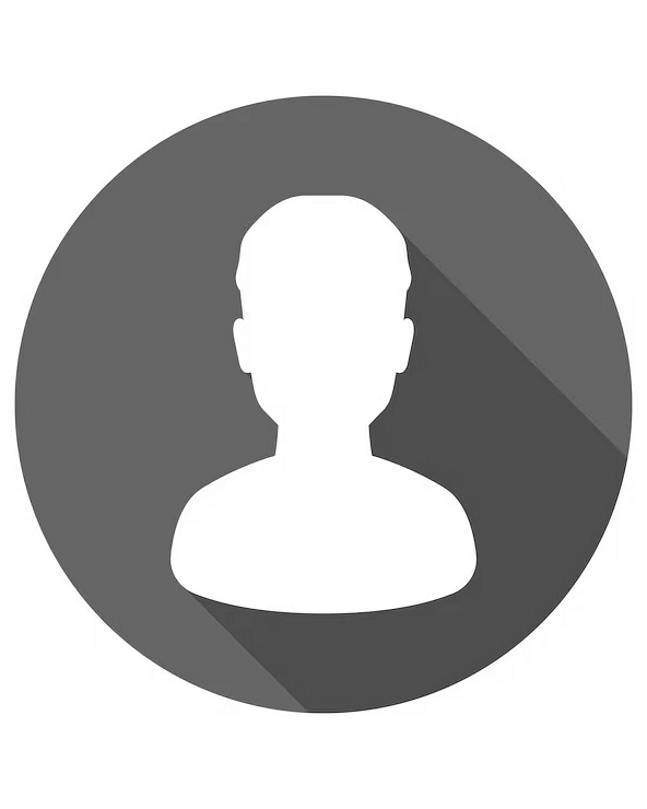 Grey user profile icon with a white silhouette inside a circular background