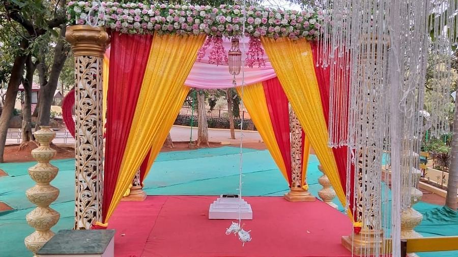 a wedding decoration at the resort in Khandala - Zara's Resort
