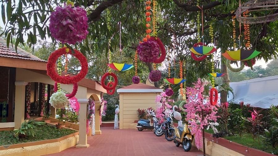 the lawn area decorated for an occasion - Zara's Resort