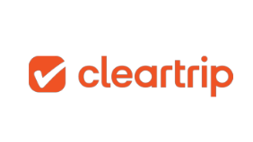 Logo of Cleartrip featuring a check symbol before the brand's name.