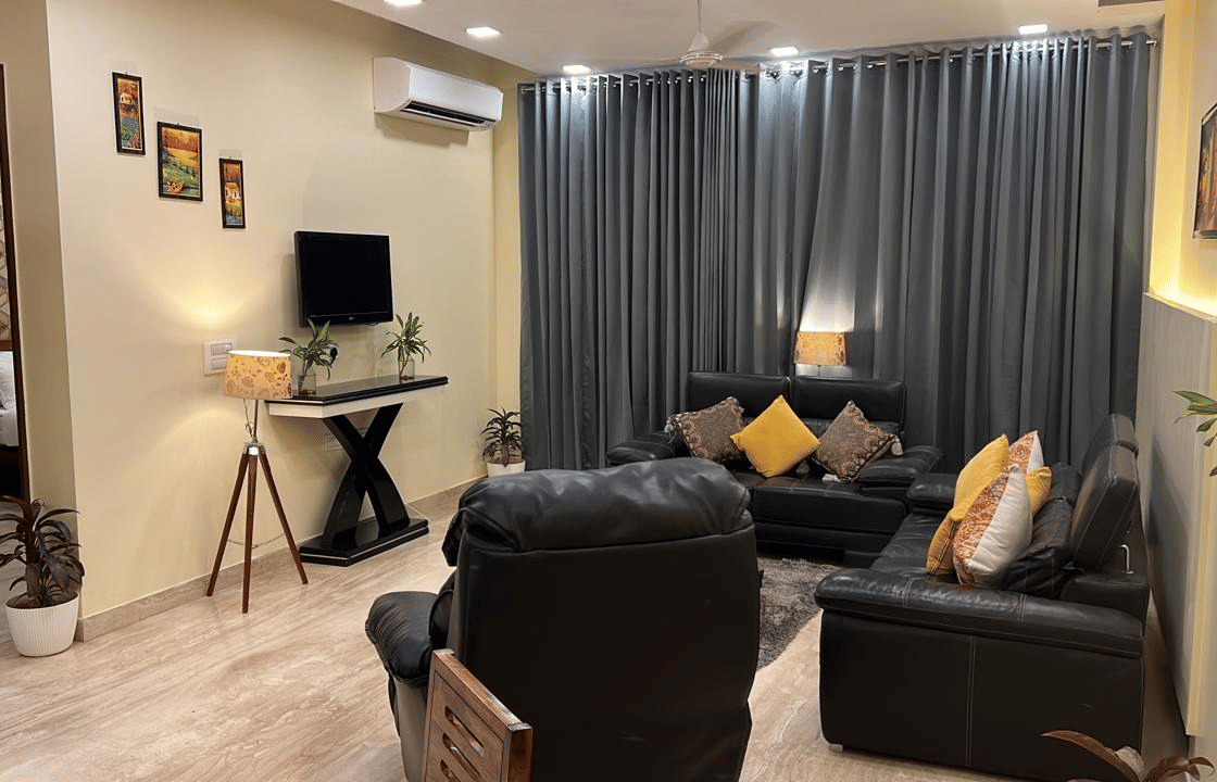 Living room at Lime Tree 3BHK Serviced Apartments, DLF Phase - 5 Gurgaon