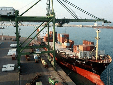 Ships by the deck on Tuticorin Port