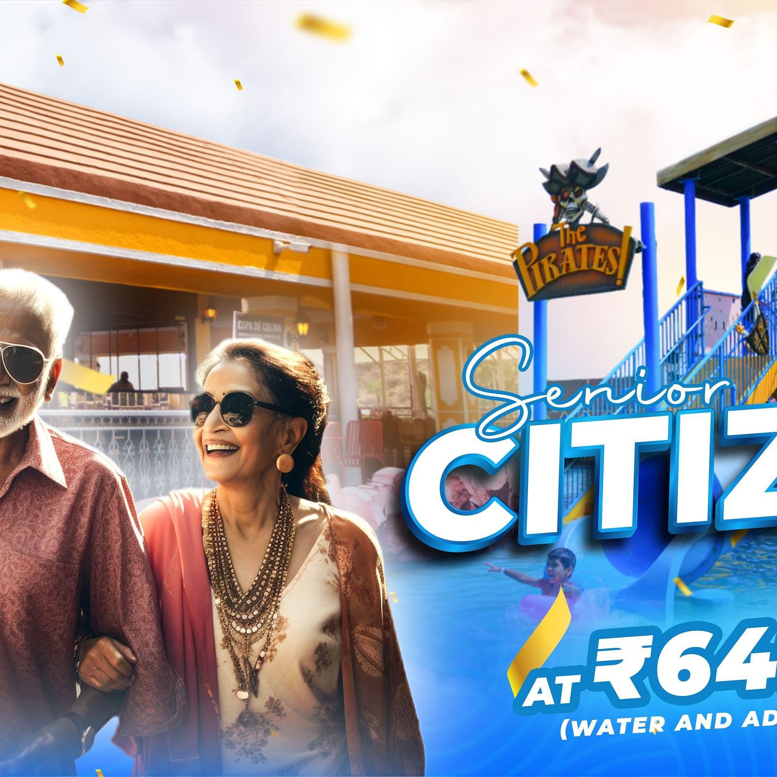 A graphics card which advertises offer for senior citizens | Diamond Parks, Pune