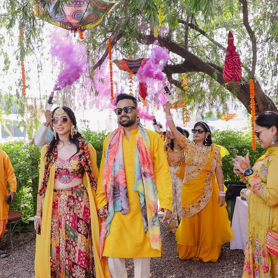 Haldi at Poolside Destintation Wedding in Jaipur - Hotel Umaid Palace - 10