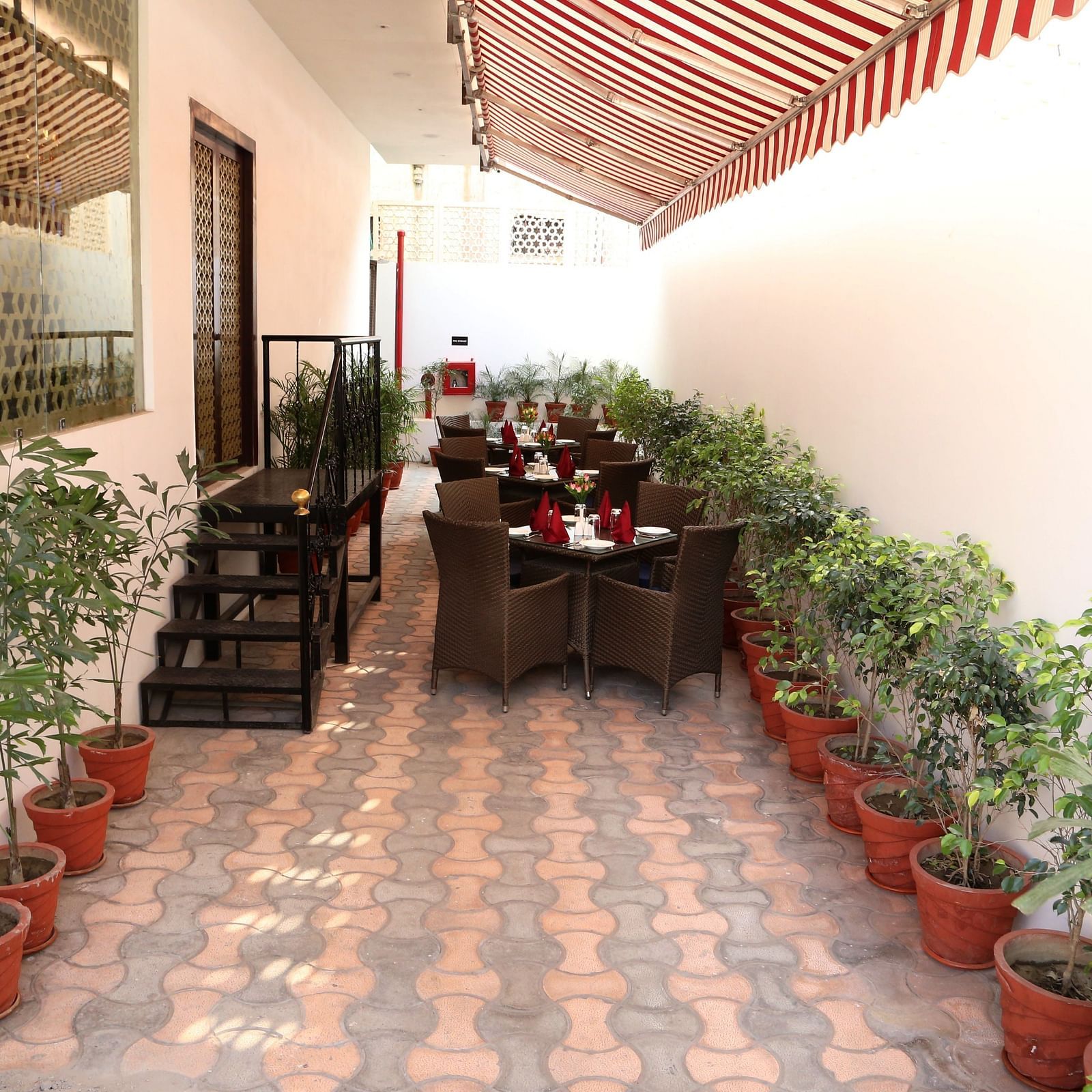 outdoor dining at the comfort inn sapphire, jaipur