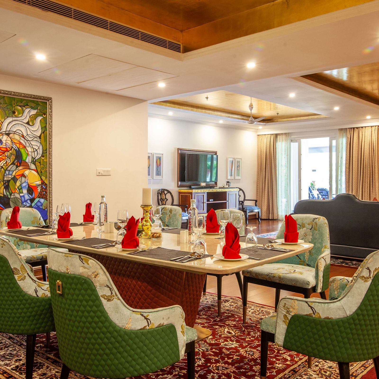 a dining table offered at one of the rooms - Mayfair Lake Resort, Raipur  1