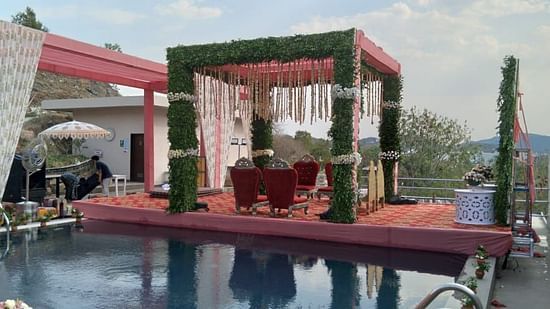 Utsav hall and pool deck - Decoration for Weddings in Udaipur at our resort
