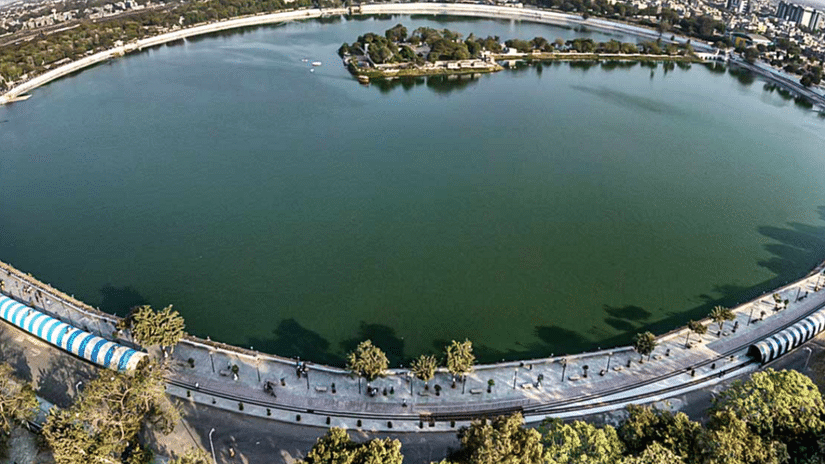 A top view of the Kankaria Lake