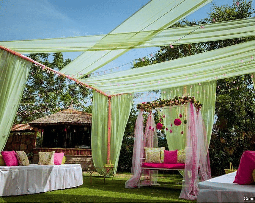 An image featuring the outdoor event decorations in the day time