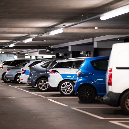 Cars parked in a parking lot