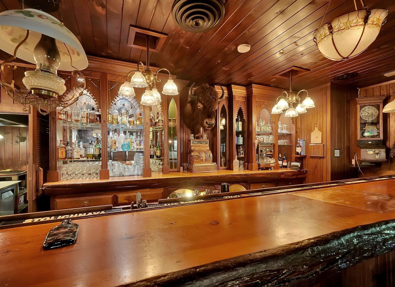 Dining arrangement in a restaurant with wooden ceiling - Narrow Gauge Inn - A Serenite Hotel Near Fish Camp.