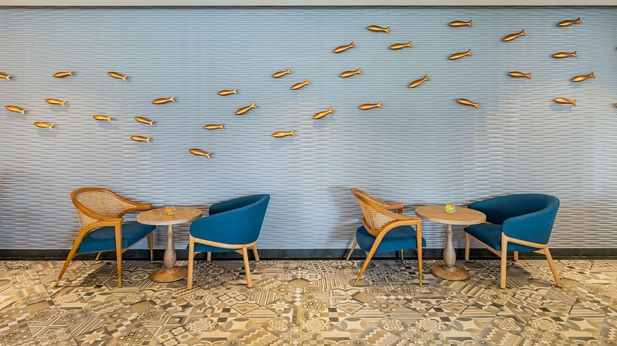 interior of blue lagoon - a restaurant in south goa at Heritage Village Resorts and spa