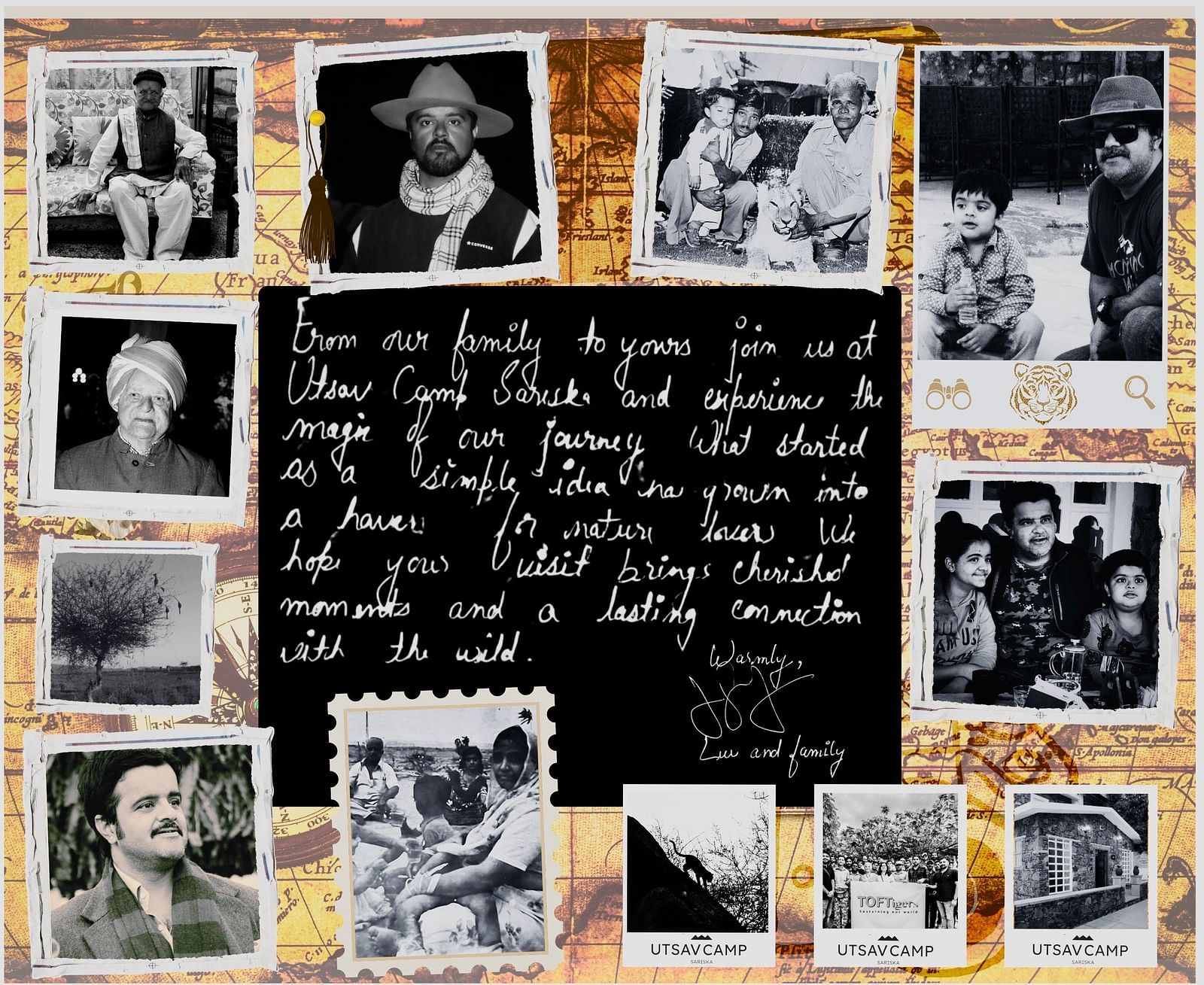 Hero banner Image of Our Story page with hand written note by MD into it