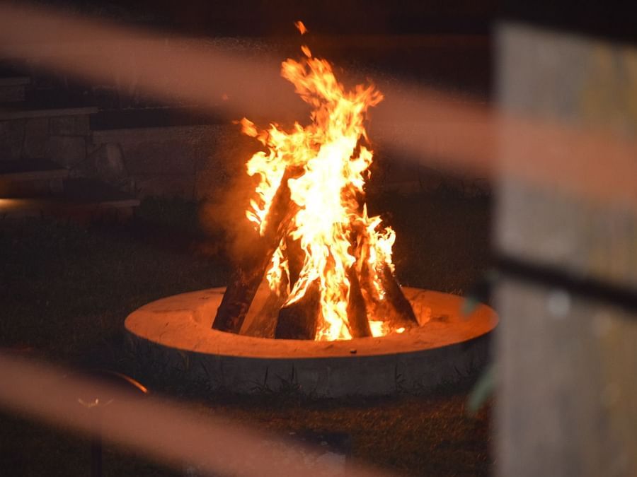 The Birchwood Retreat - a bonfire