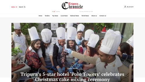 Media Coverage of Tripura’s 5-star hotel ‘Polo Towers’ celebrates Christmas cake mixing ceremony