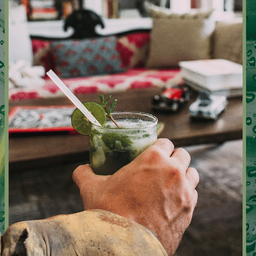 person holding a drink