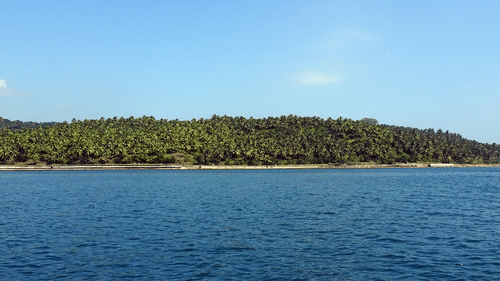 view of an island from sea