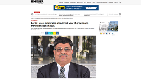 A PR post by Hotelier showcasing Lords Hotels celebrates a landmark year of growth and transformation in 2025