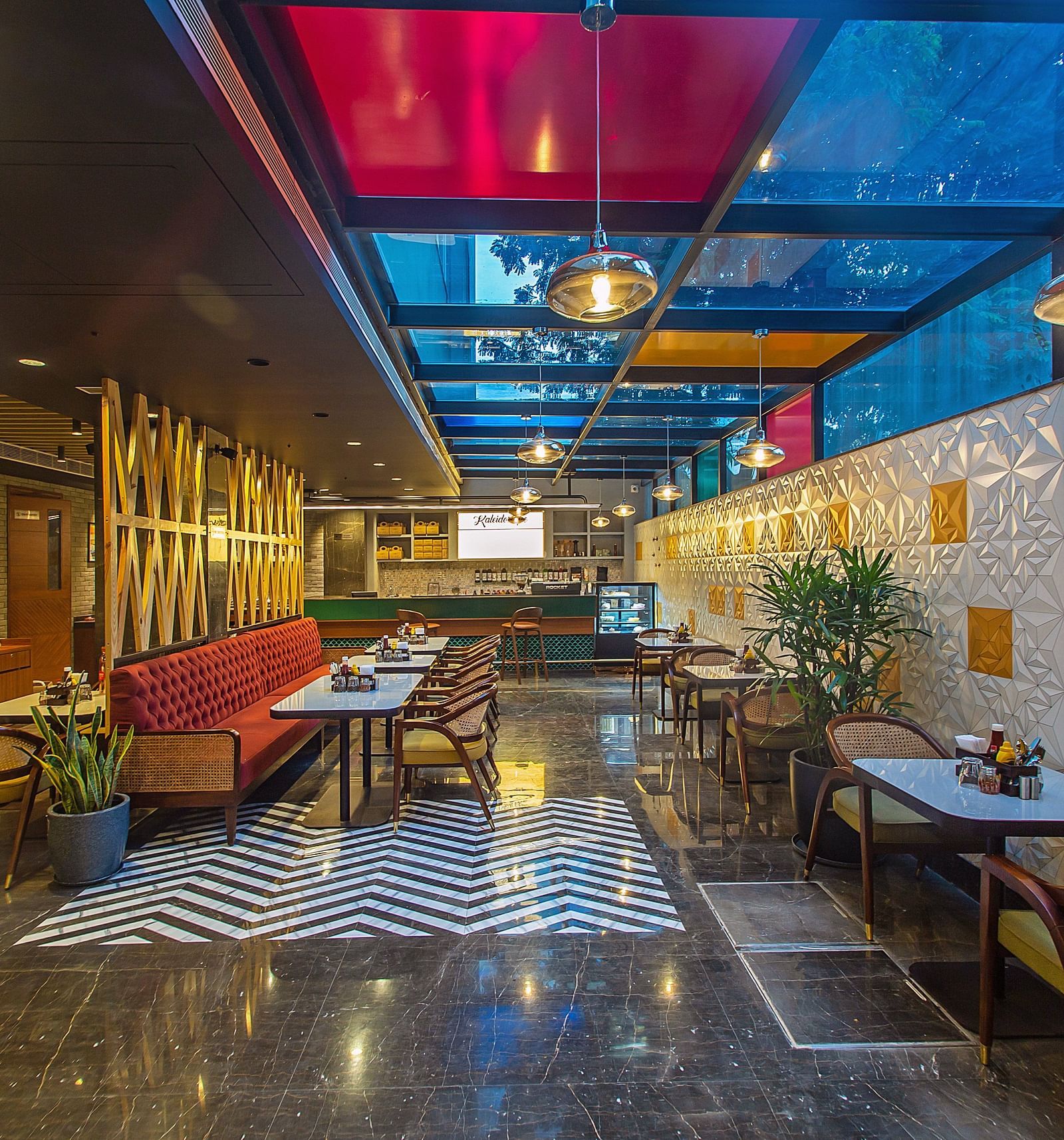 The view of Kaleidoscope, the restaurant at Inde Signature Jaipur