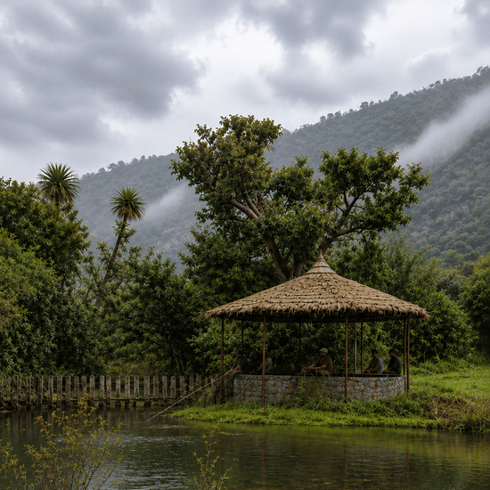 Fishing at the stream at Surya Bagh-Surya Bagh Experiences