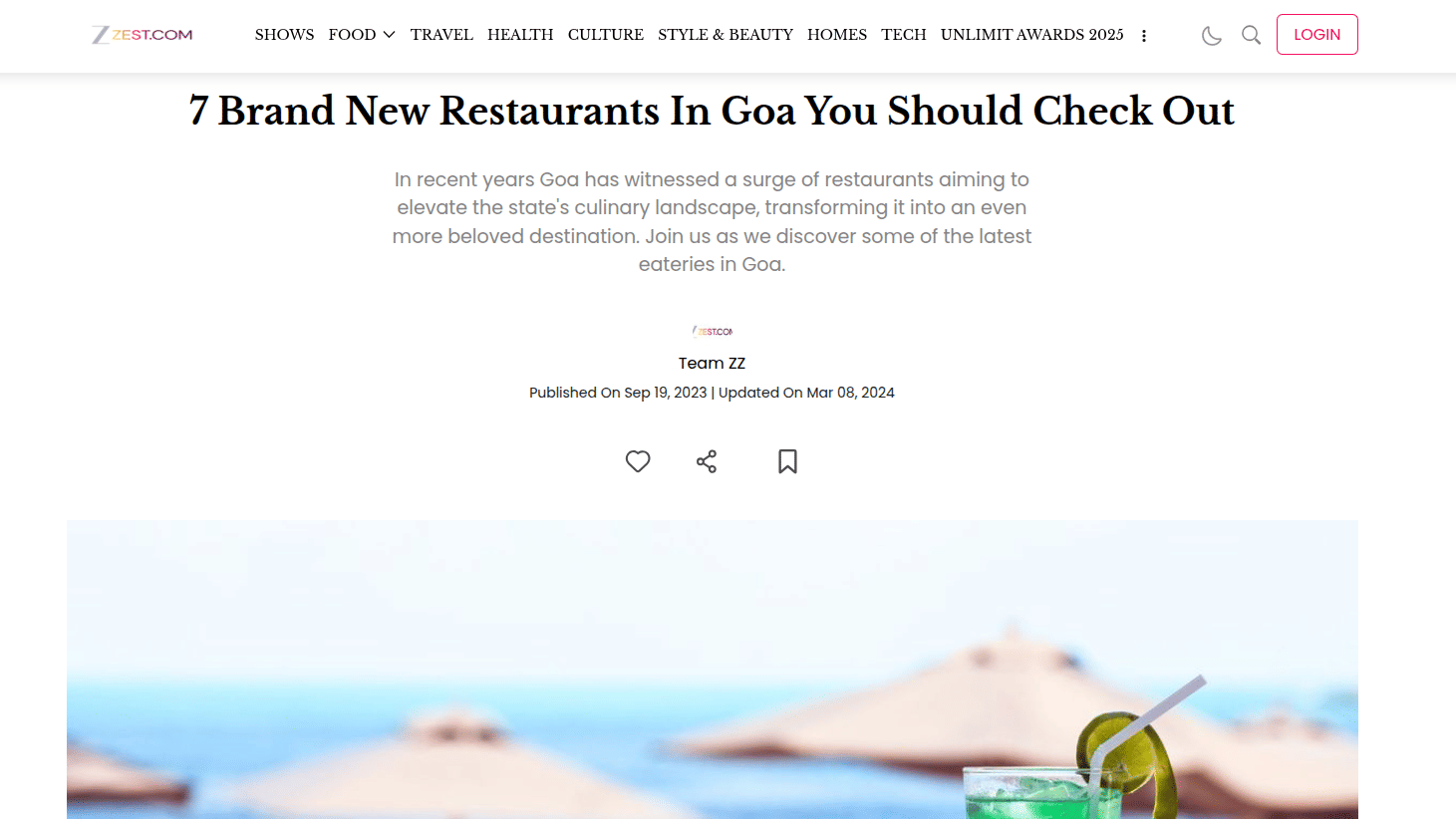 Travel feature on five serene sea-view restaurants to visit in Goa.
