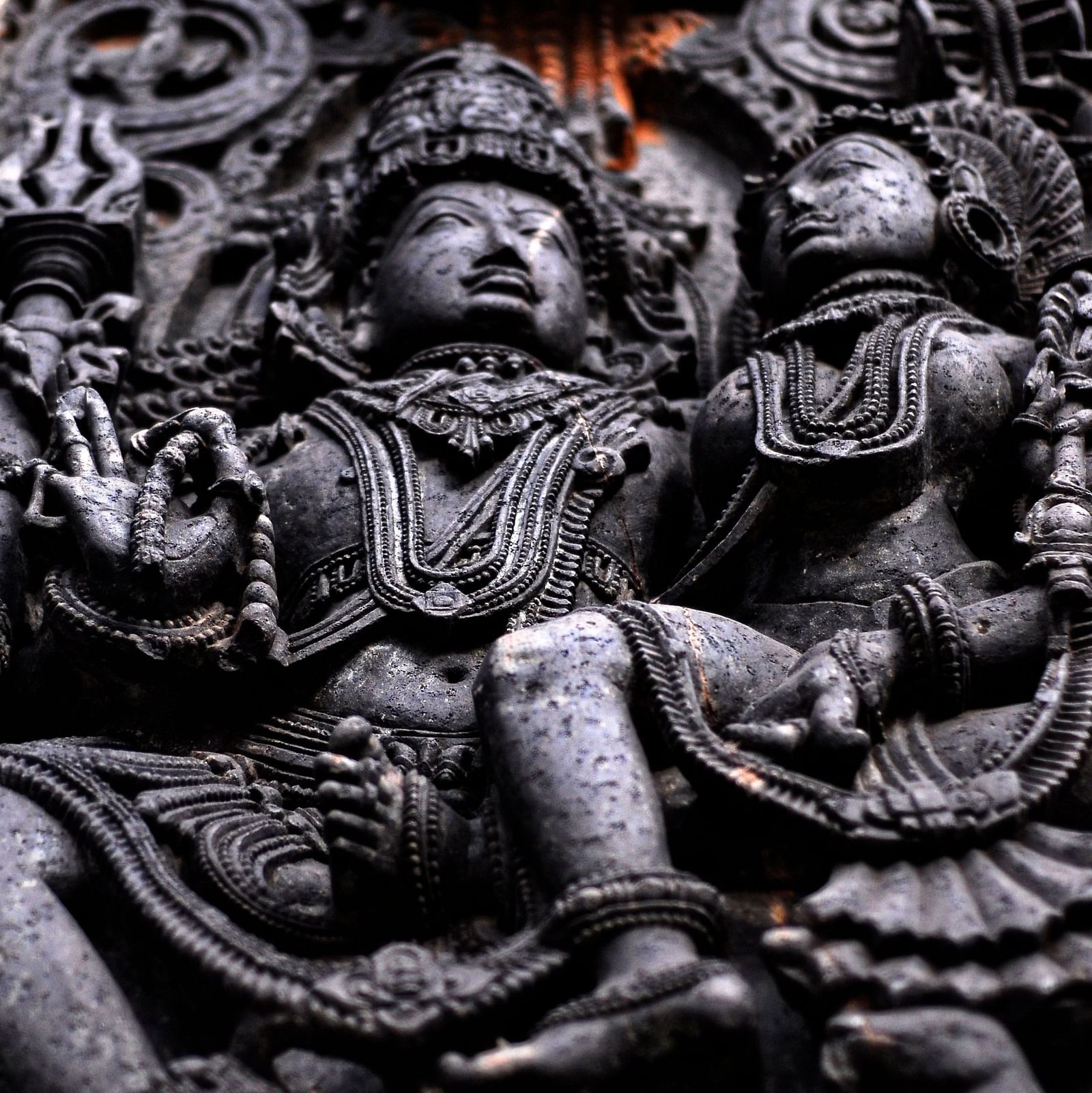 a sculpture of a deity at a temple 