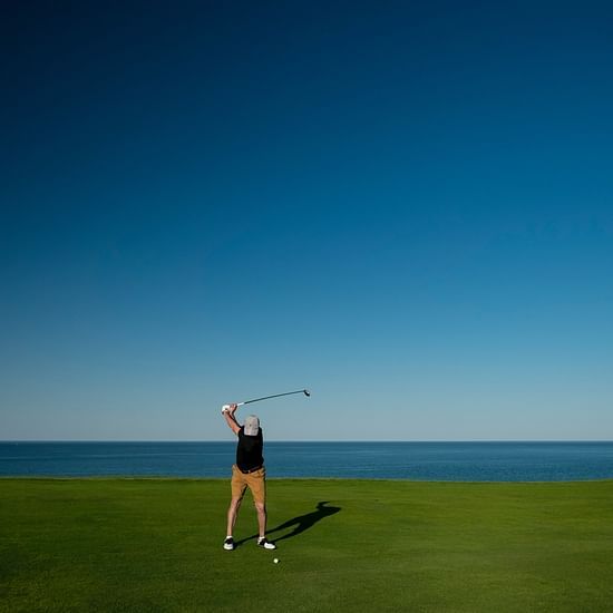 a man playing golf