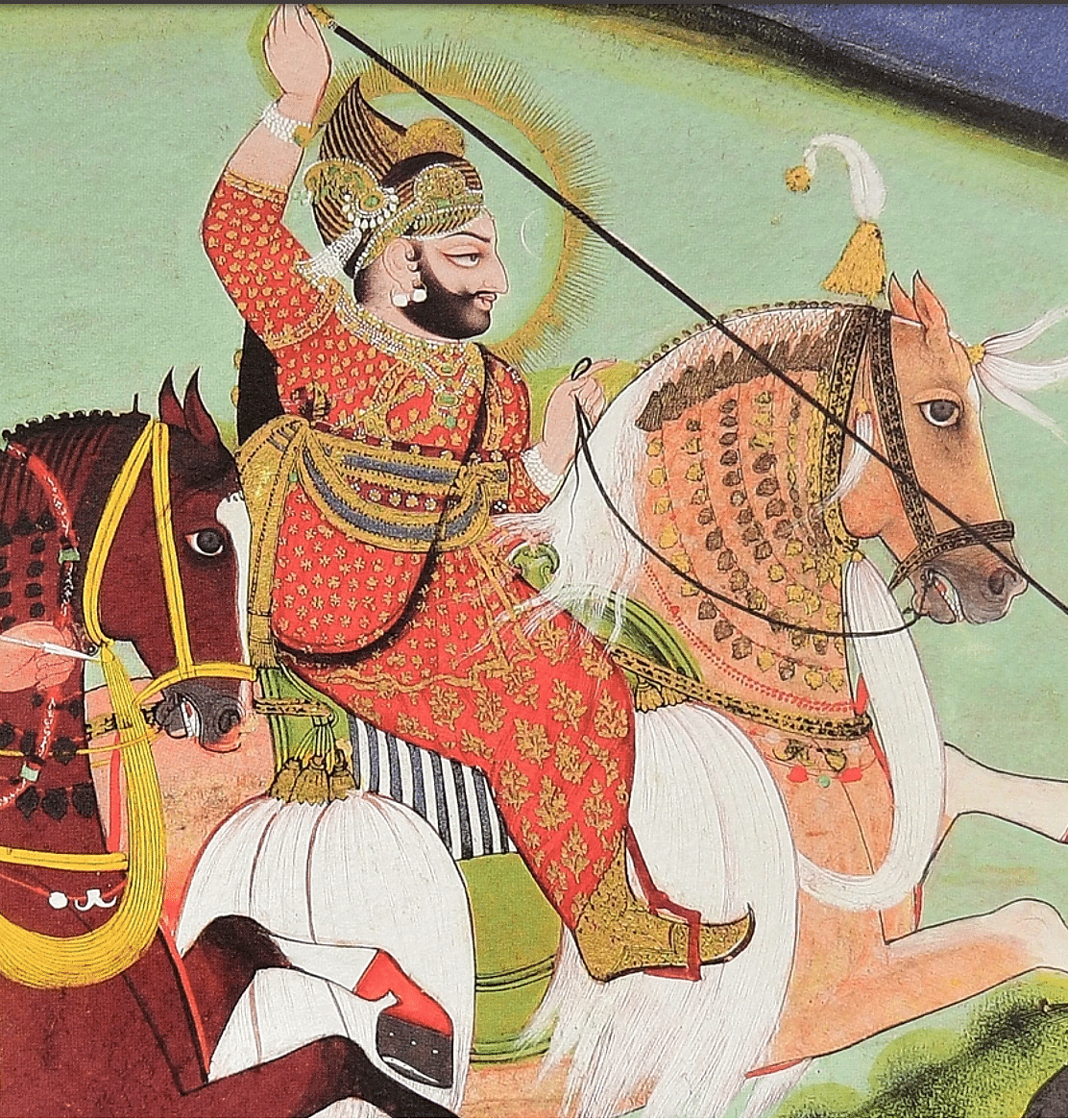 image of a Miniature painting done in the traditional rajasthani style