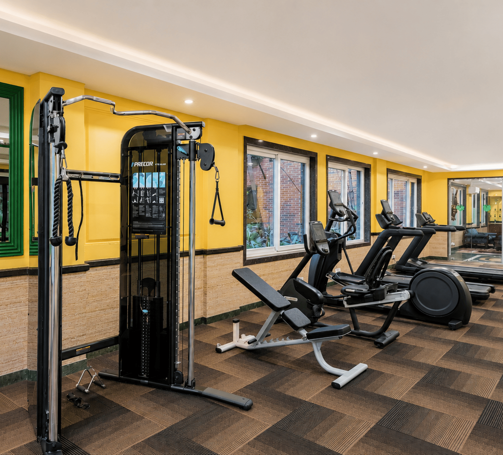 Fully equipped fitness center at Mayfair Oasis Resort, Jharsuguda