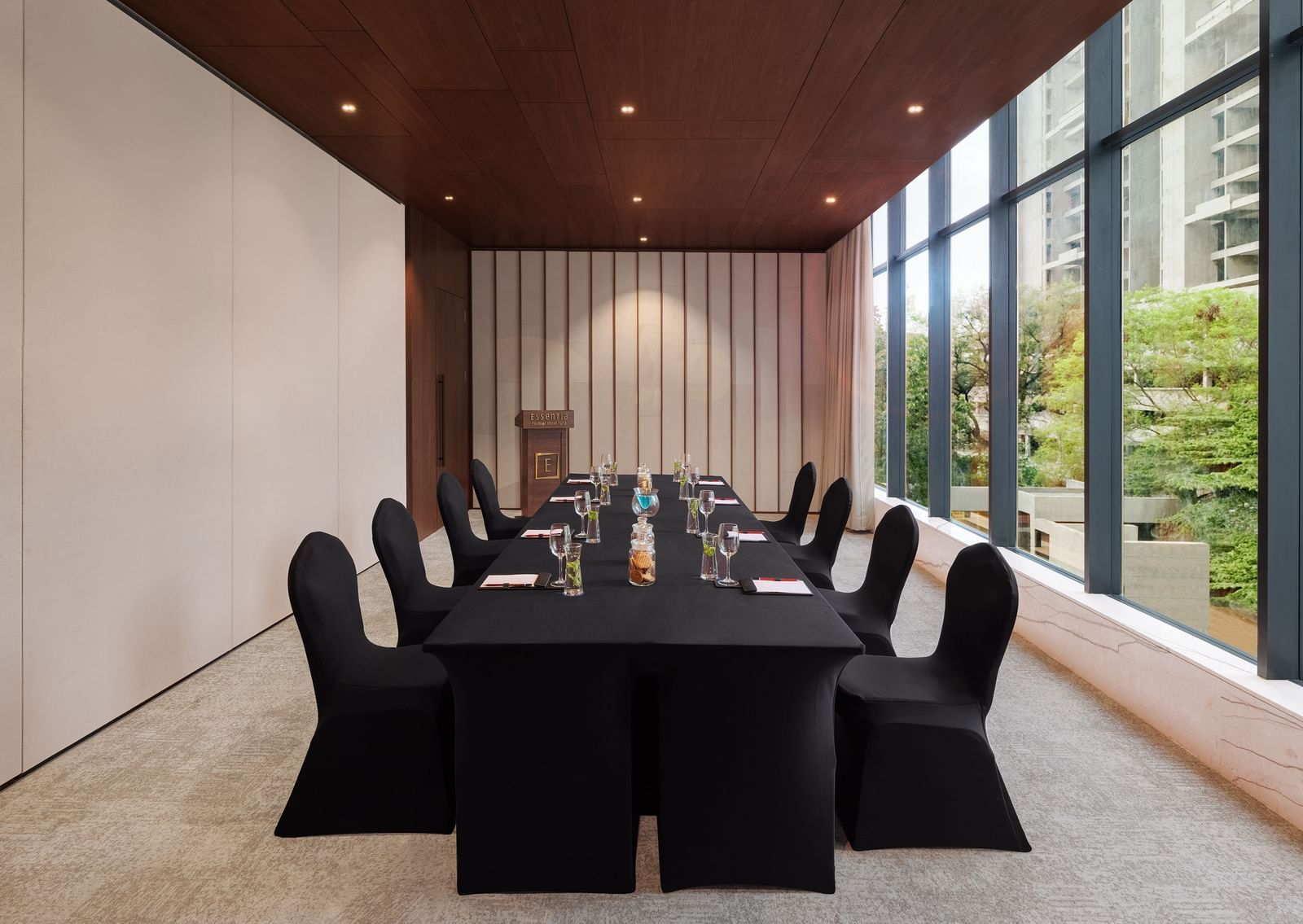  Carnival 1 with comfortable chairs facing towards the table at Essentia Premiere, Pune