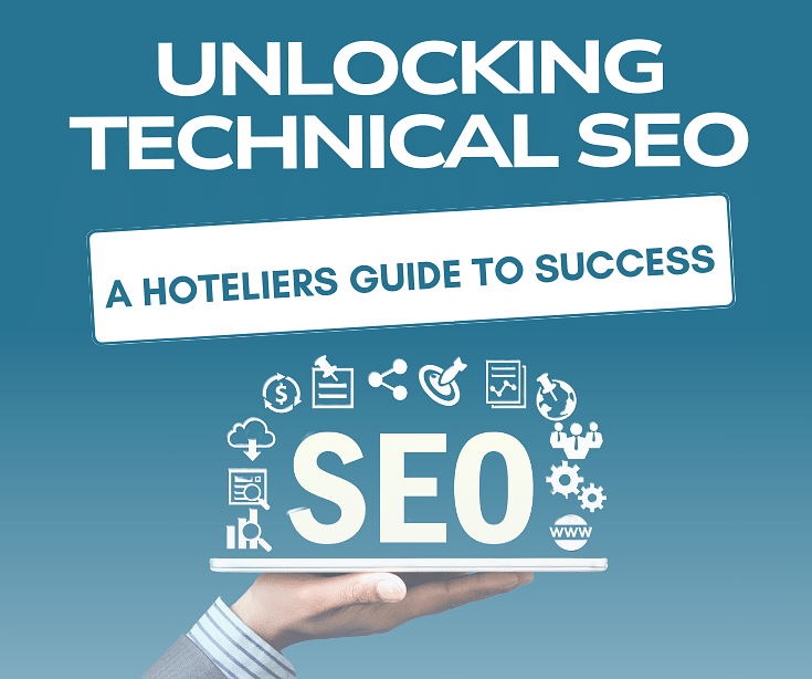 Image featuring digital marketing concept featuring SEO optimization icons on a tablet, ideal for hotel businesses at Simplotel