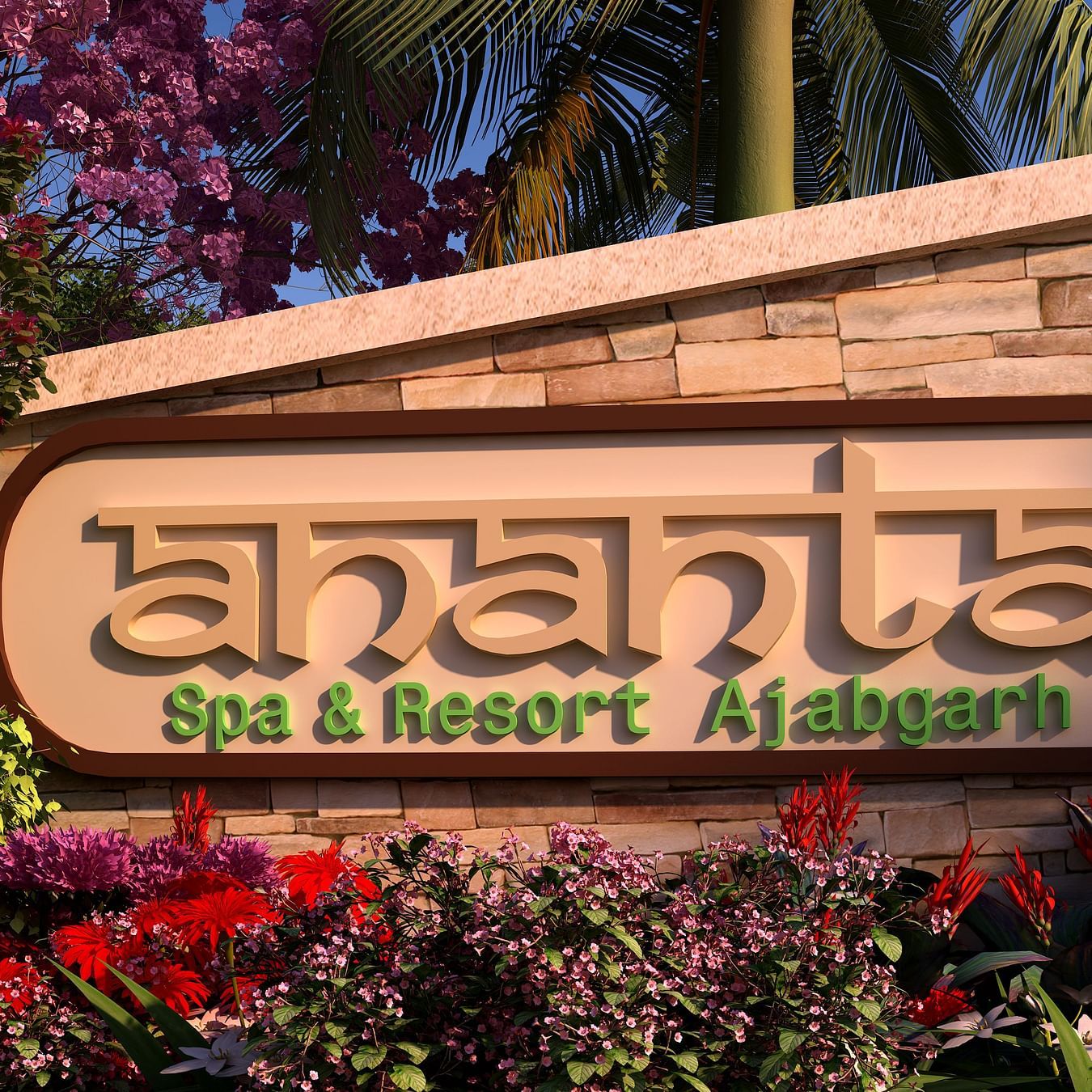 Ananta Spa and Resort, Ajabgarh signage in the Entry Gate